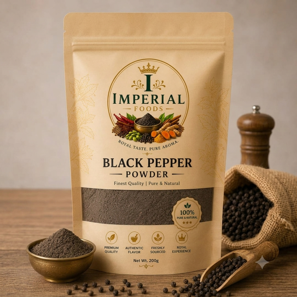 Imperial Foods Premium Black Pepper Powder (Pisi Kali Mirch) – Finest Quality